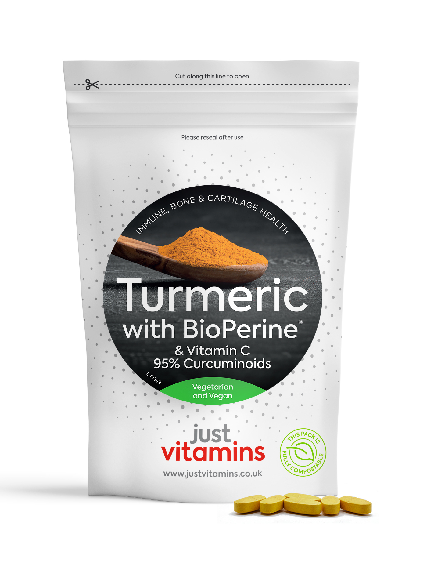 Organic Turmeric Extract 10,000mg + Bioperine® HighCurcumin Tablets