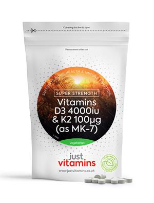 Super Strength Vitamin D3 4000iu + K2 (MK-7) 100mcg