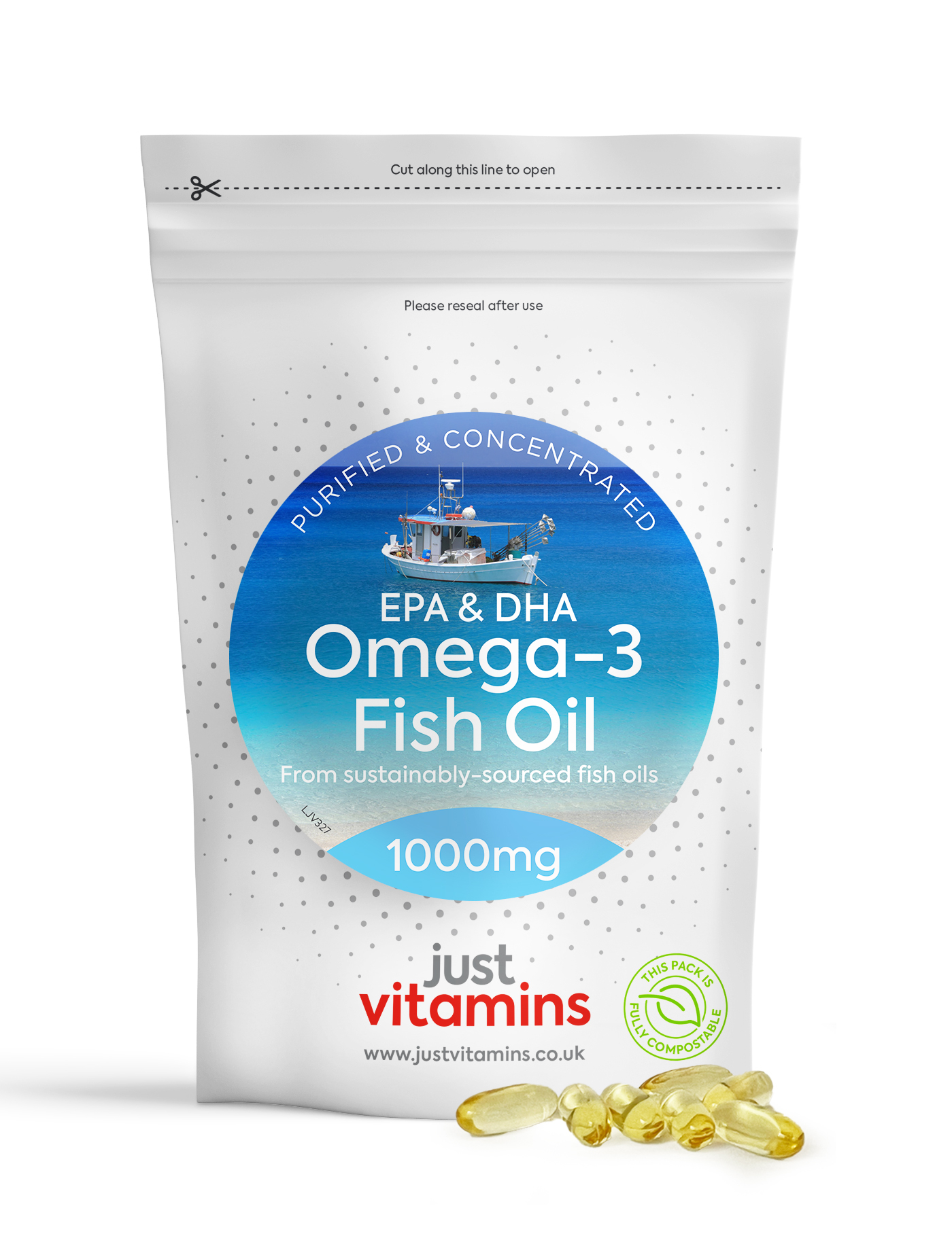 Omega-3 Fish Oil 1000mg - 360 Capsules