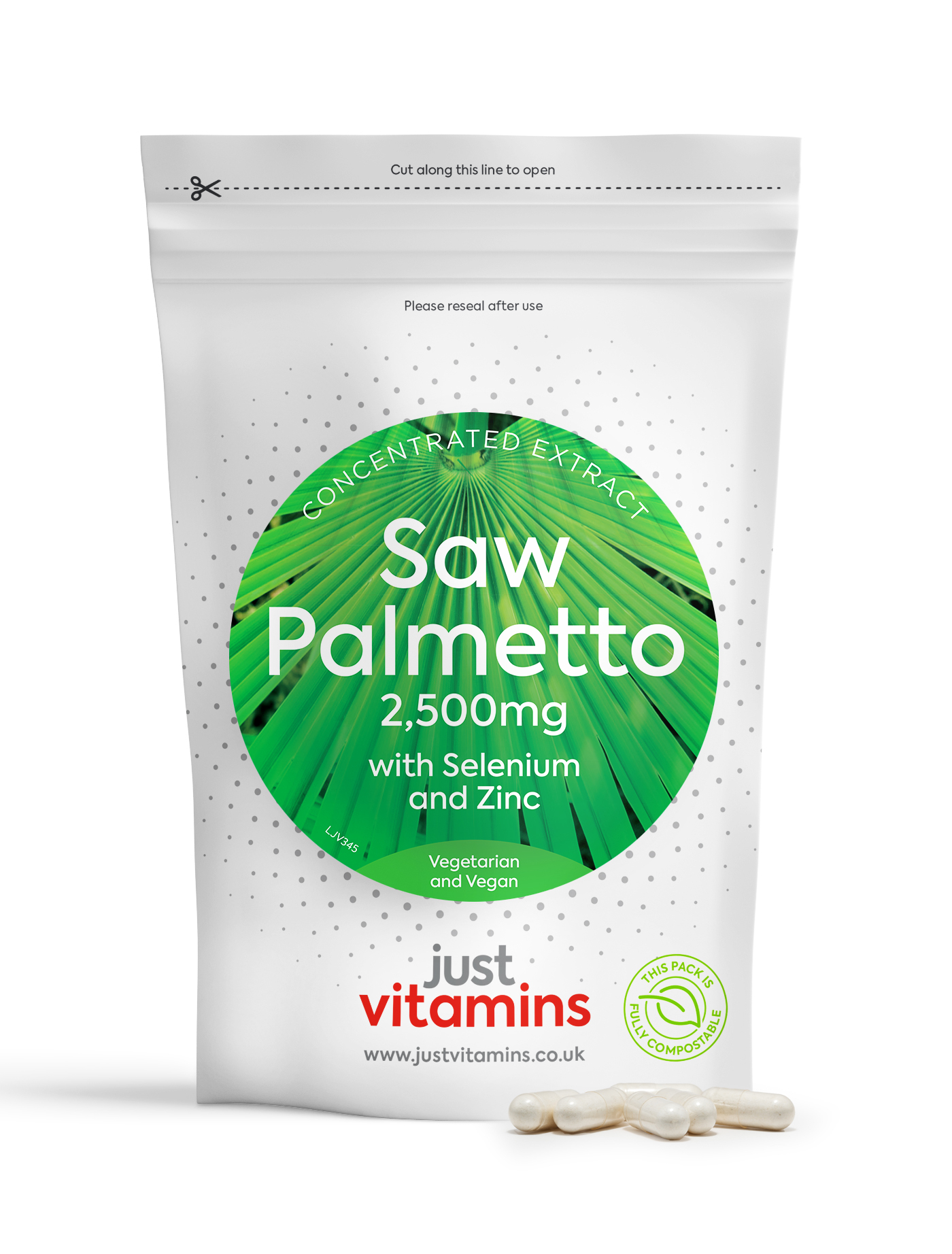 Saw Palmetto 2500mg + Zinc & Selenium - 90 Capsules