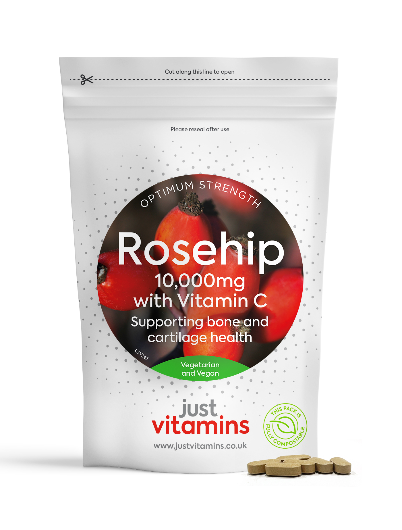 High Strength Rosehip 10,000mg - 60 Tablets