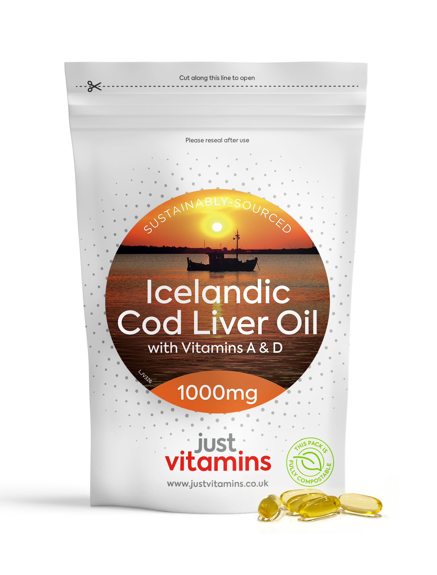 Icelandic Cod Liver Oil 1000mg - 180 Capsules