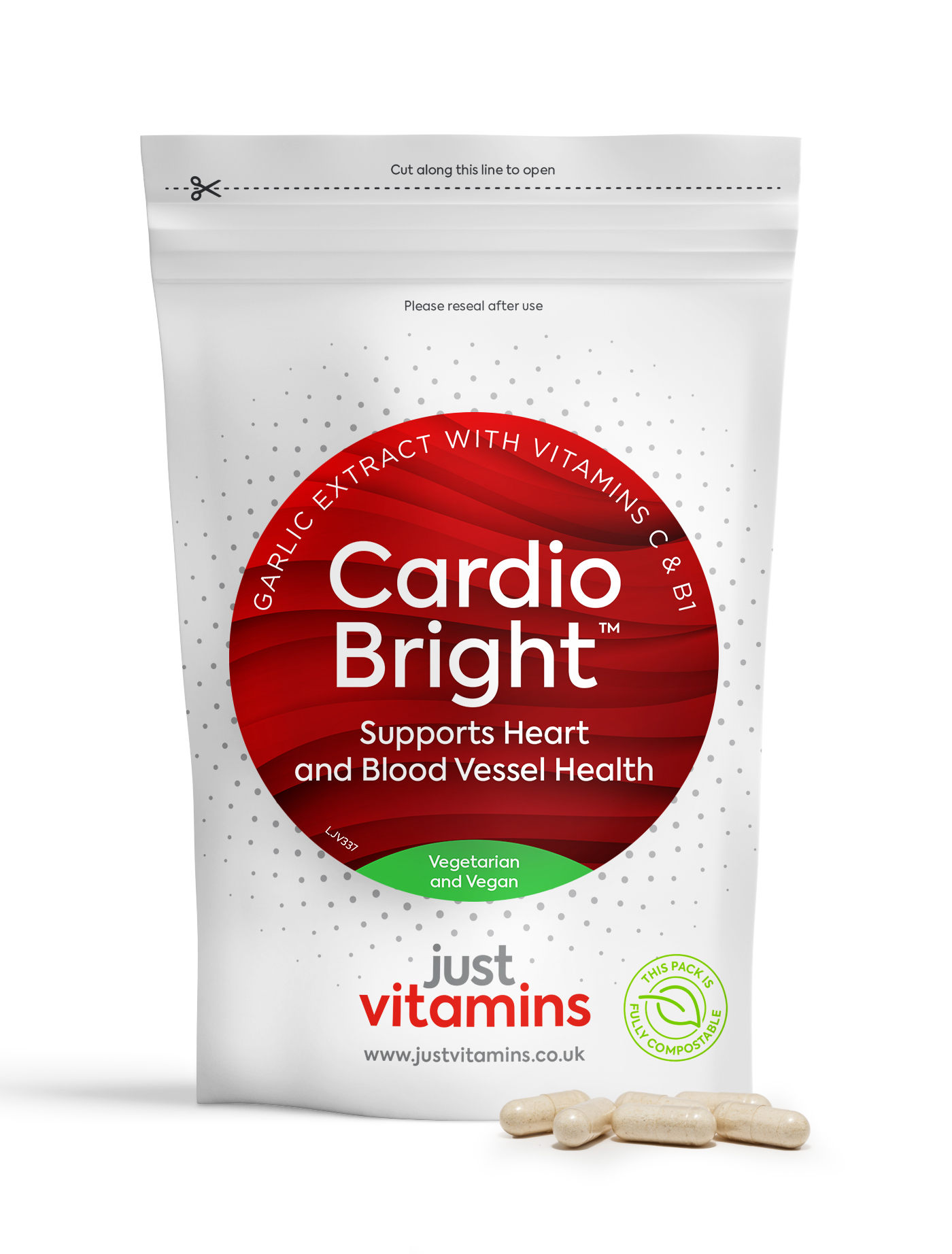CardioBright™ Garlic Extract with Vitamins C & B1 - 180 Capsules