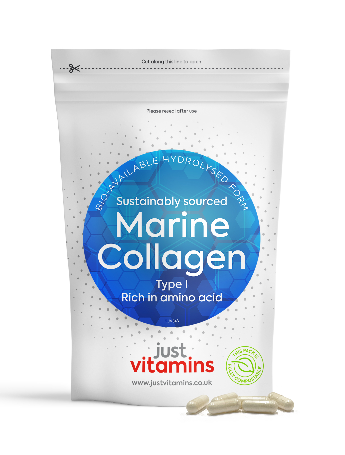 Marine Collagen + Vitamin C - 180 Capsules