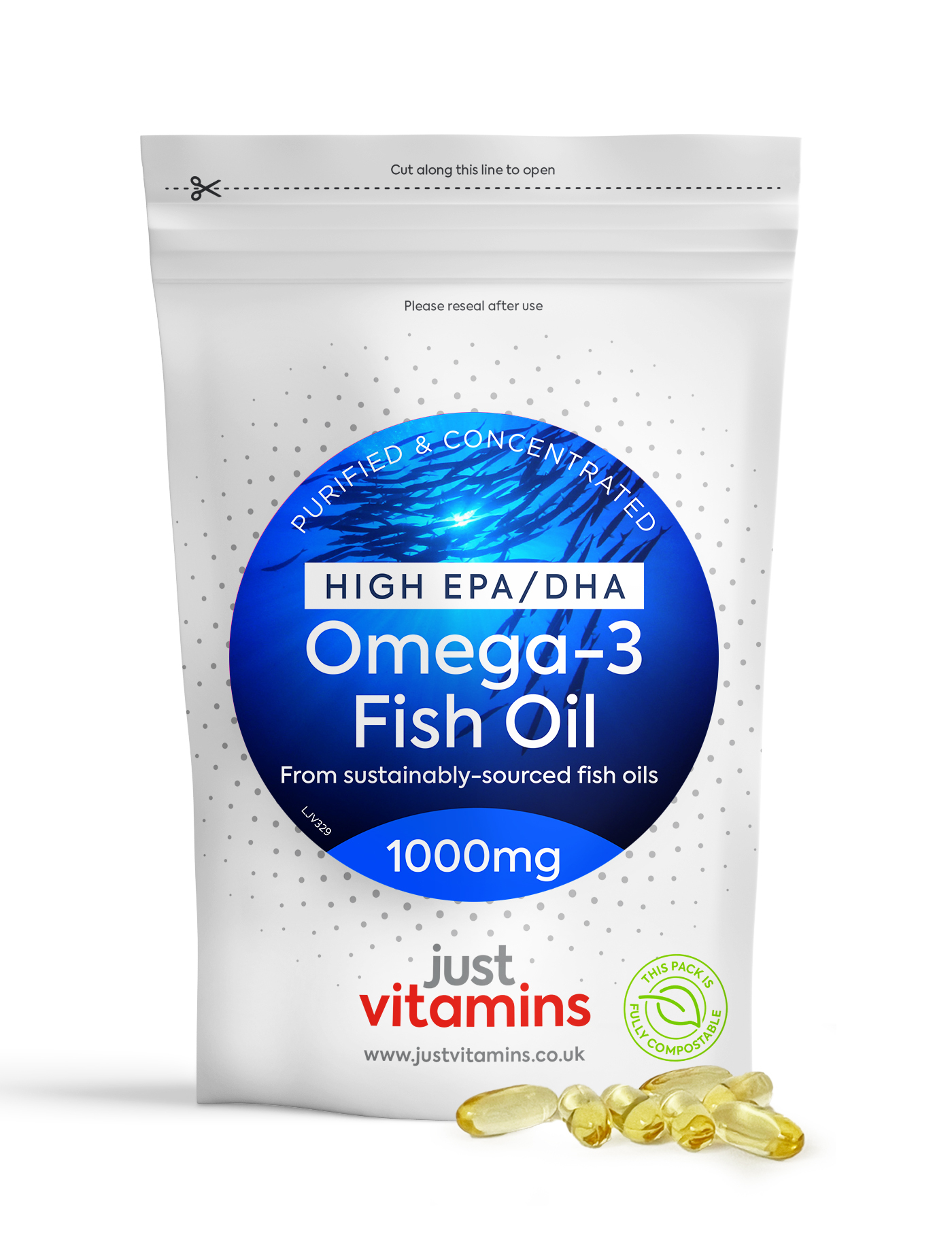 High EPA/DHA Omega-3 Fish Oil 1000mg - 60 Capsules