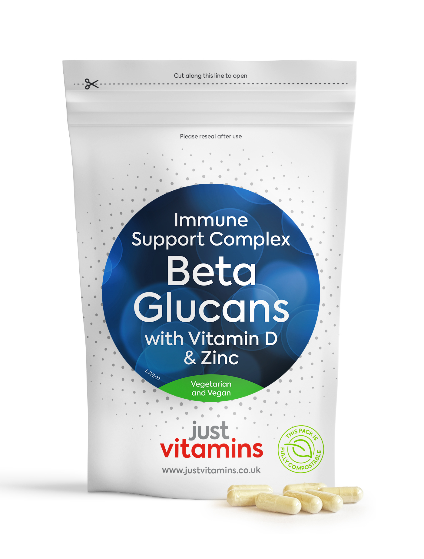 Beta Glucans 1,3 1,6 Complex + Vitamin D + Zinc - 90 Capsules